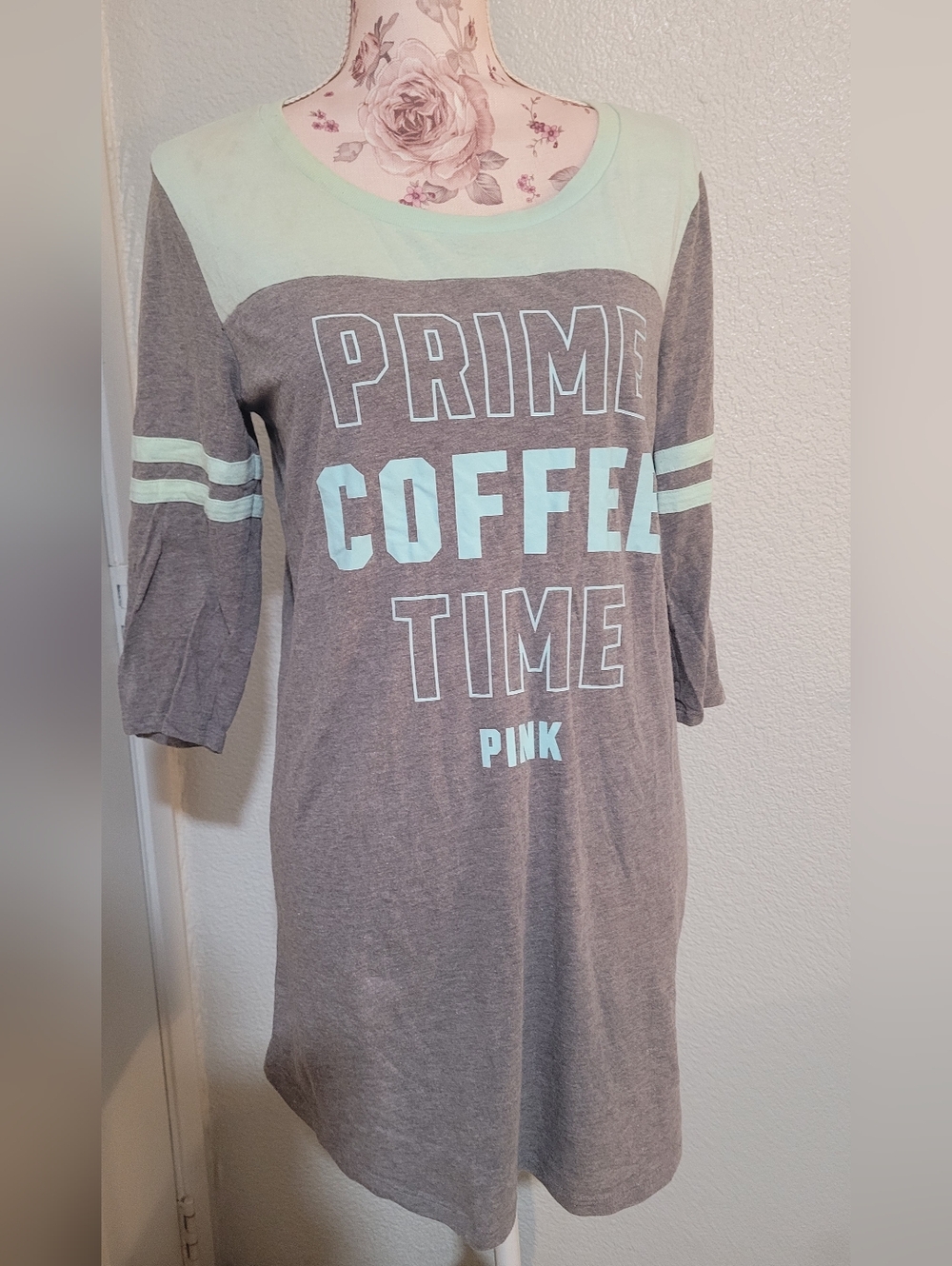 PINK Mint Green & Pink Logo Graphic Tee